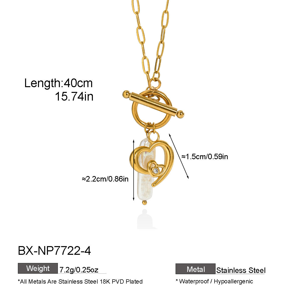 Freshwater Pearl Toggle Pendant Necklace - Purlstique