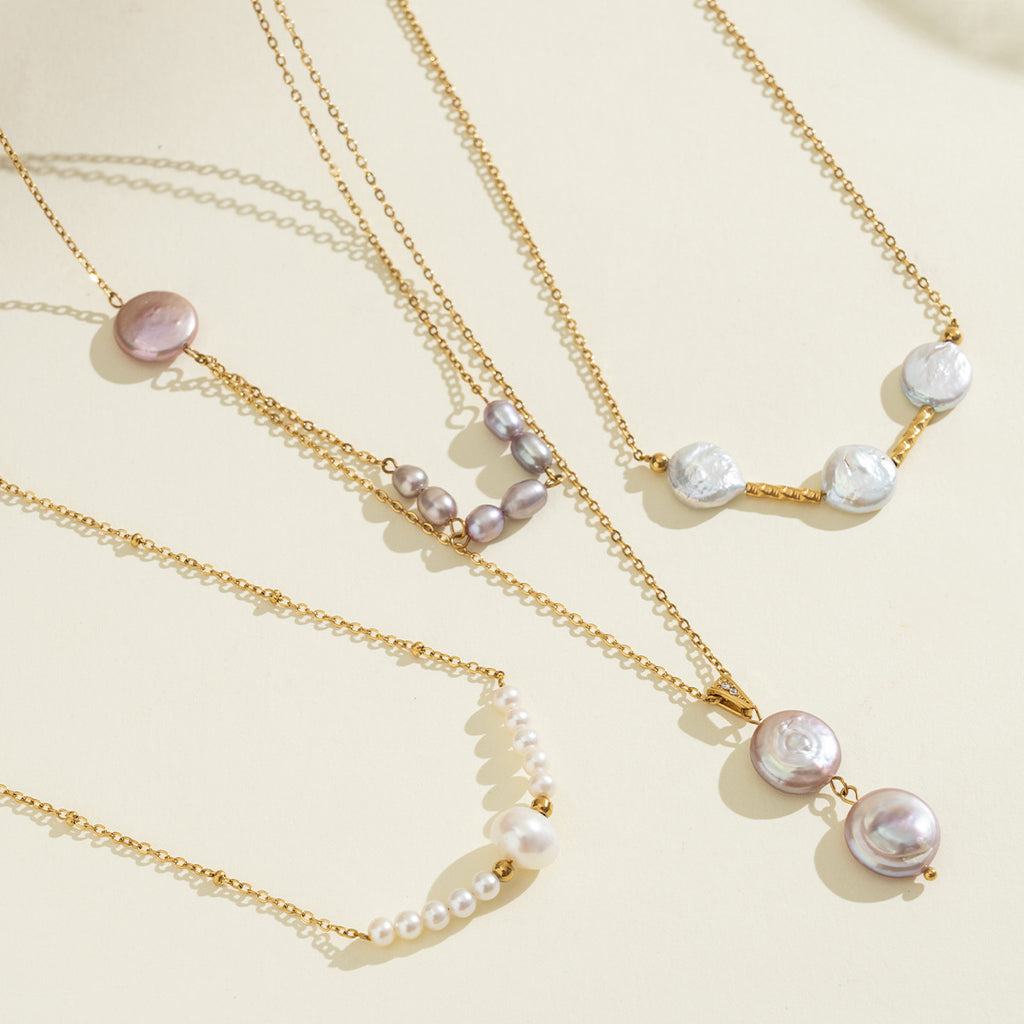 Freshwater Pearl Double-Layer Chain Necklace