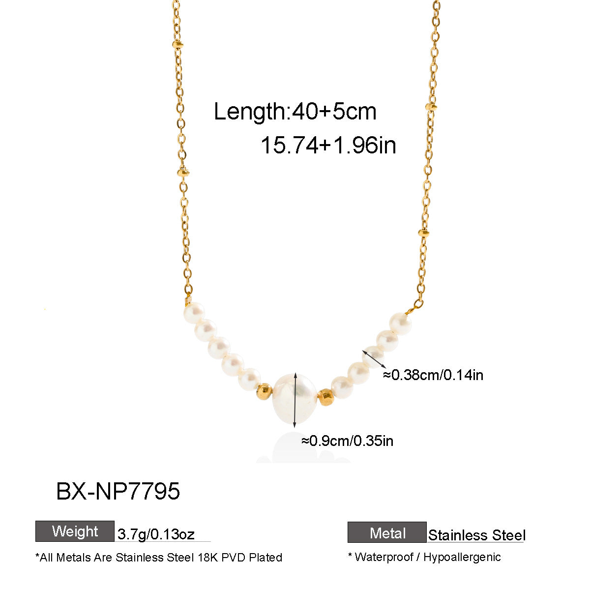 Freshwater Pearl Double-Layer Chain Necklace - Purlstique