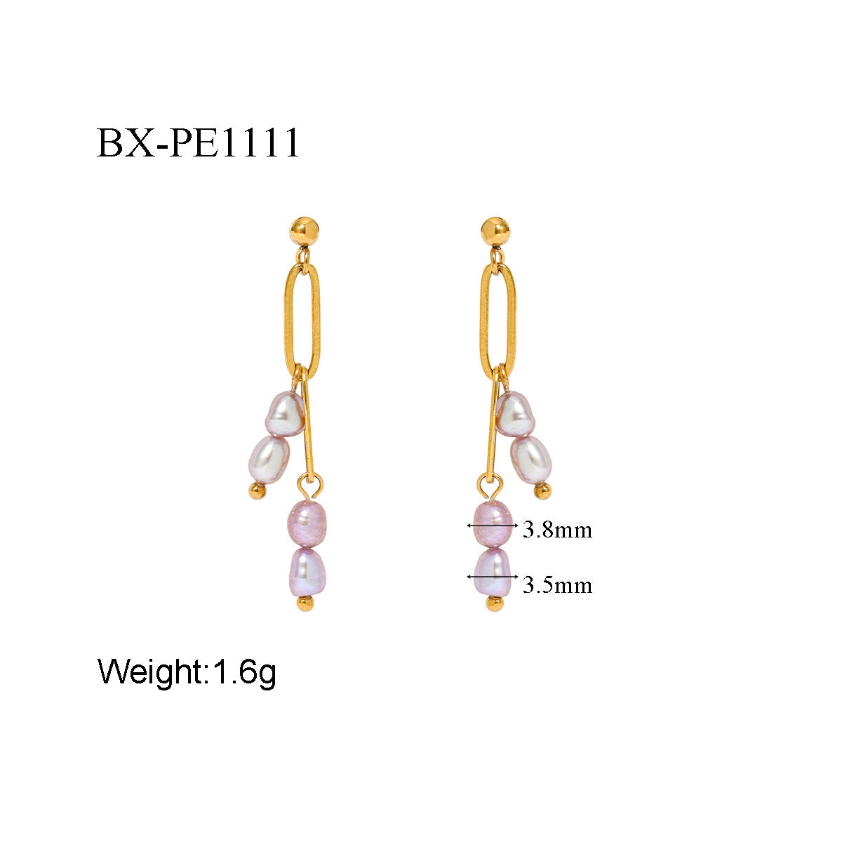Freshwater Pearl & Coloured Stone Drop Earrings - Purlstique