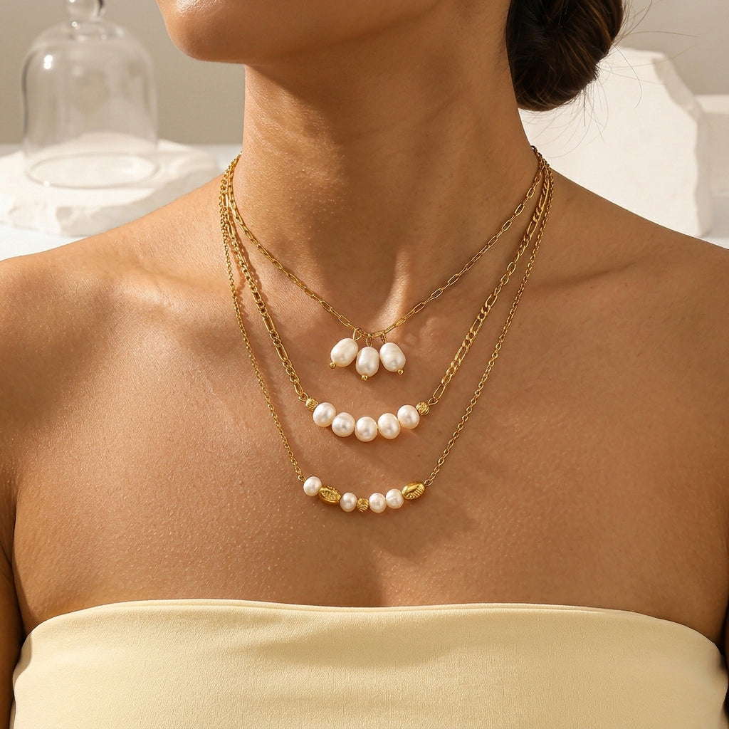 Freshwater Pearl Gold-Tone Chain Necklace