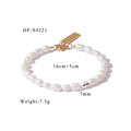 Freshwater Pearl & Gold-Tone Stainless Steel Bracelet