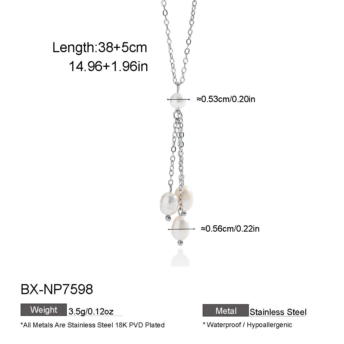 Freshwater Pearl Silver-Tone Chain Necklace - Purlstique
