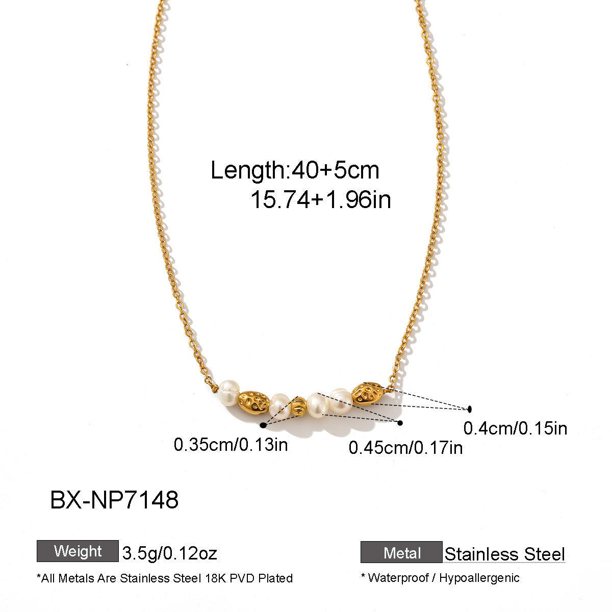 Freshwater Pearl Gold-Tone Chain Necklace - Purlstique