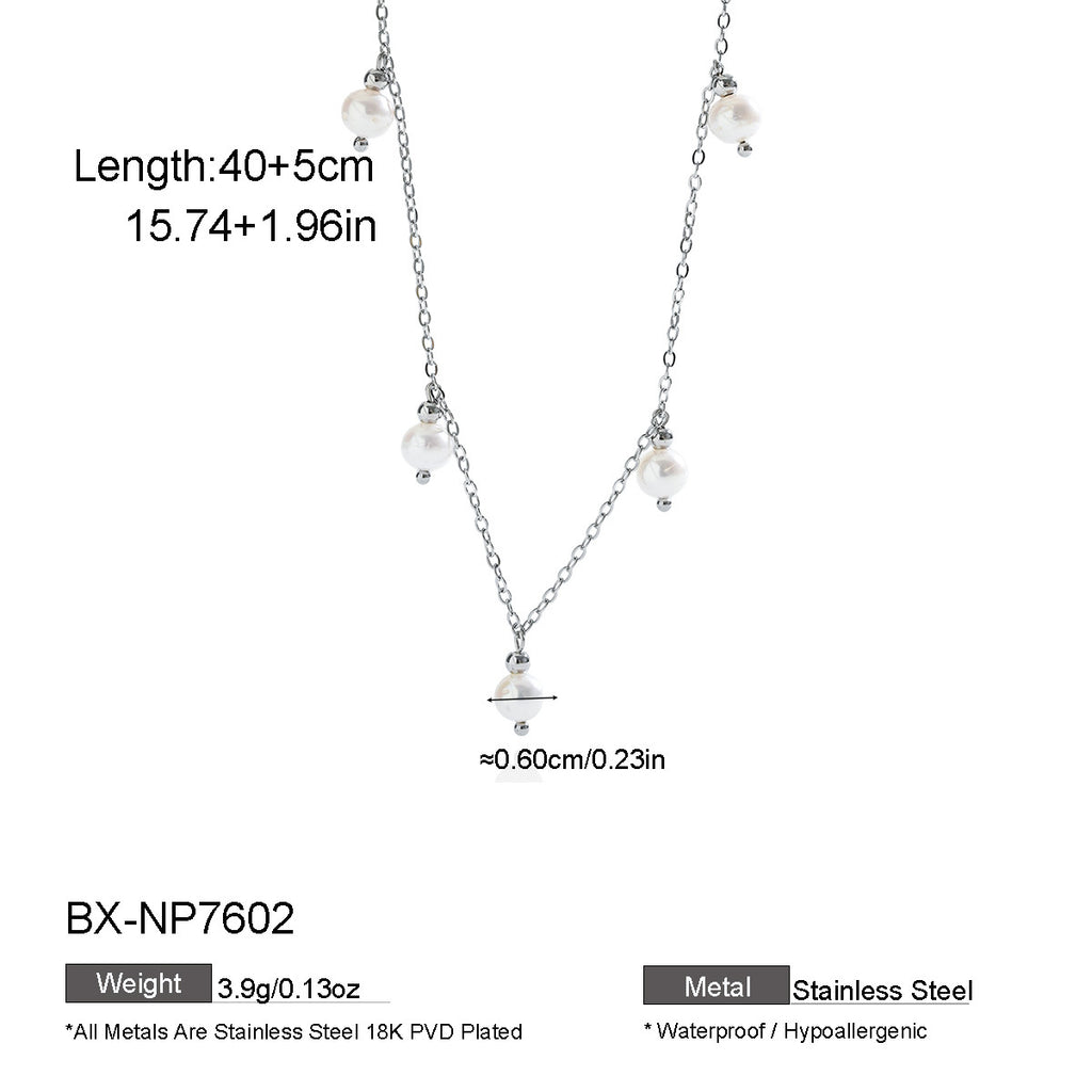 Freshwater Pearl Silver-Tone Layered Necklace