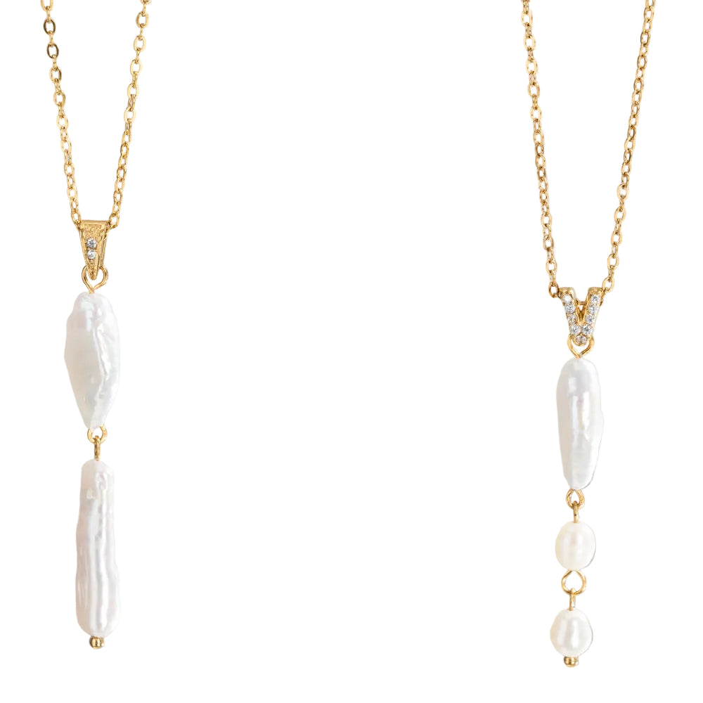 Mother-of-Pearl & Freshwater Pearl Necklace - Purlstique