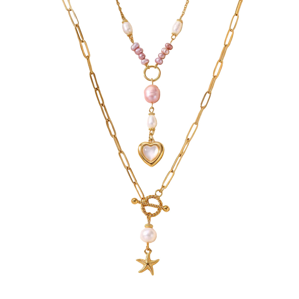 Freshwater Pearl & Sea-Inspired Pendant Necklace