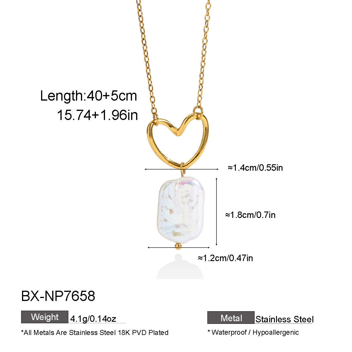 Freshwater Pearl Charm Pendant Necklace - Purlstique
