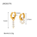 Asymmetric Freshwater Pearl Hoop Earrings – Gold-Tone Stainless Steel
