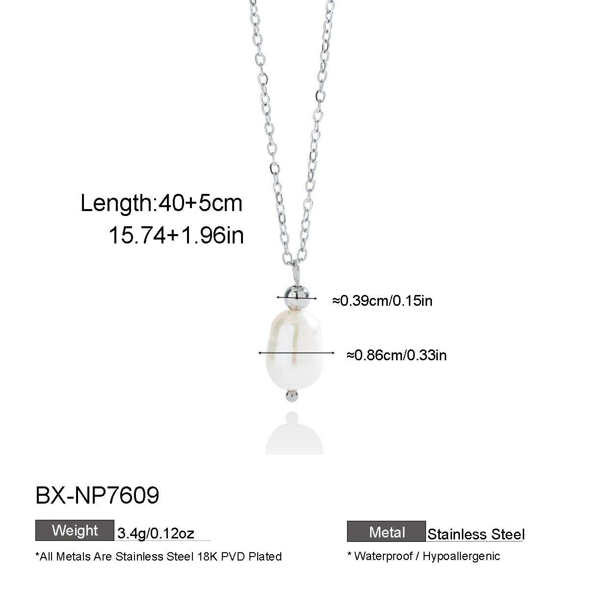 Irregular Freshwater Pearl Silver-Tone Necklace - Purlstique