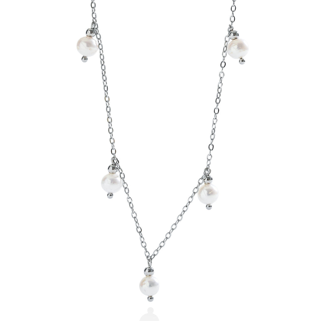 Freshwater Pearl Silver-Tone Layered Necklace