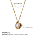 Freshwater Pearl Peanut Pendant Necklace | Gold-Tone Stainless Steel
