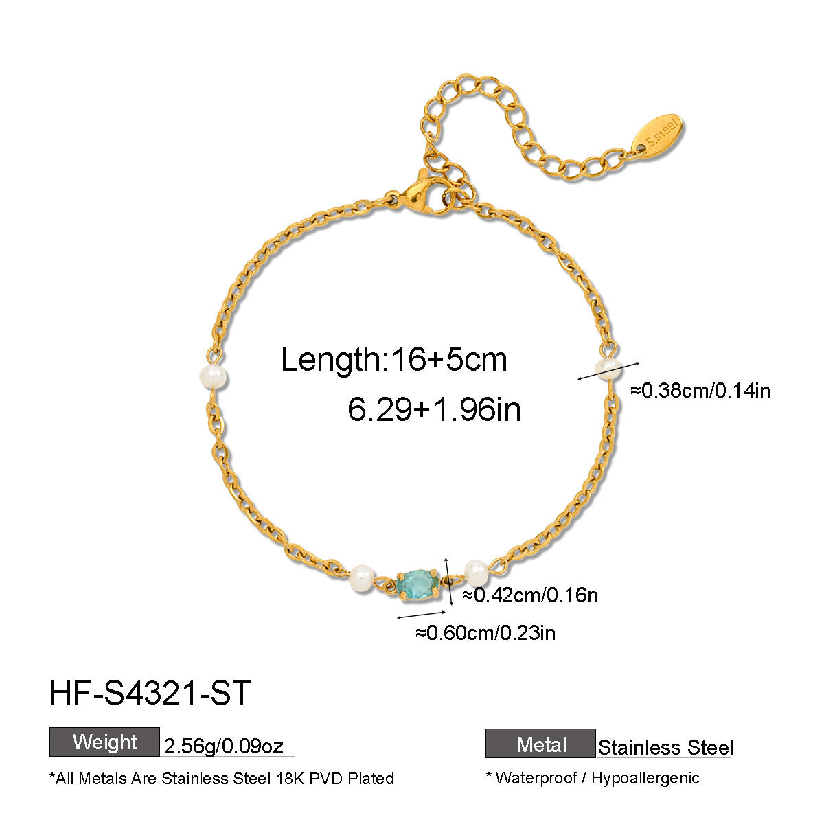 Freshwater Pearl & Oval Zircon Bracelet - Purlstique