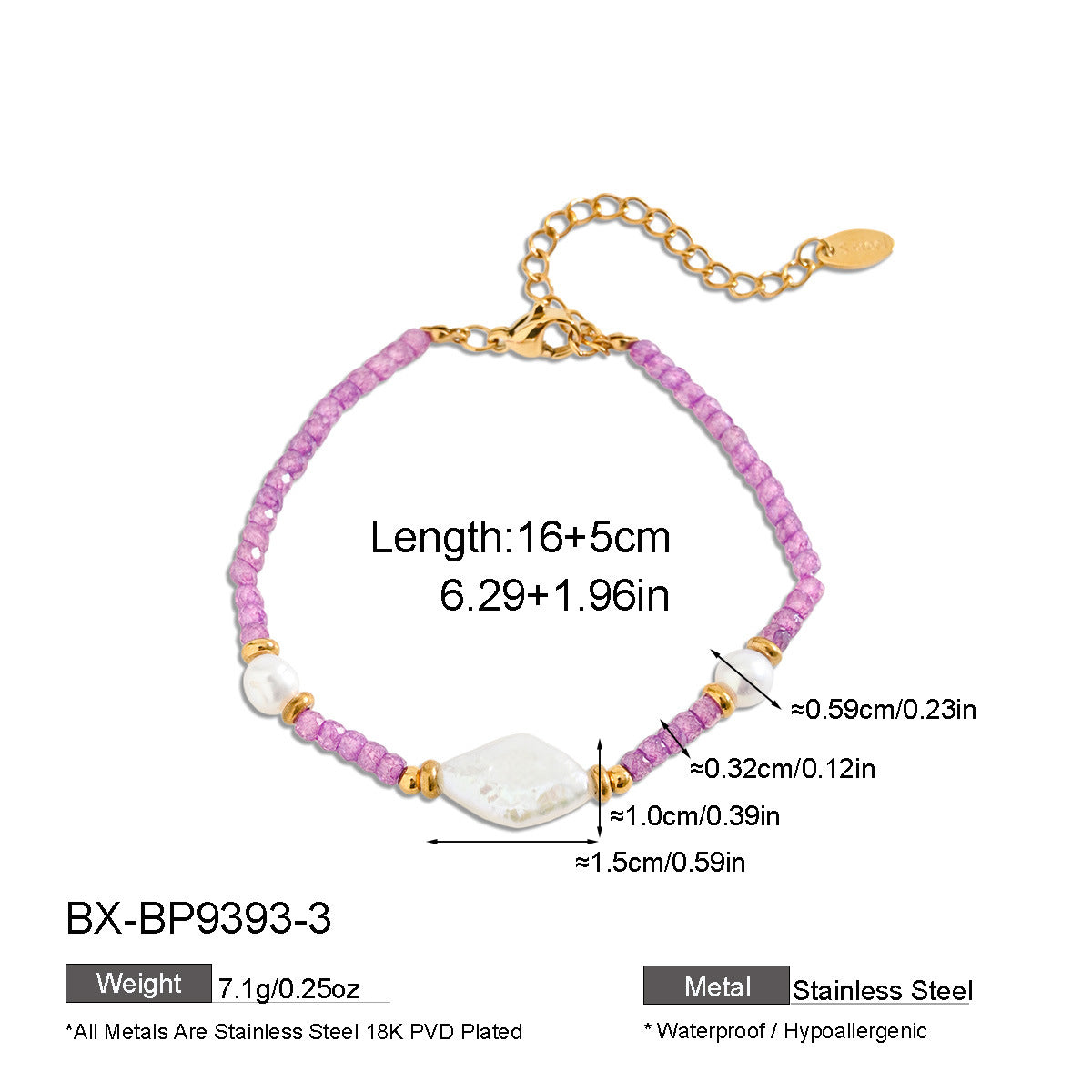 Freshwater Pearl & Faceted Bead Bracelet - Purlstique