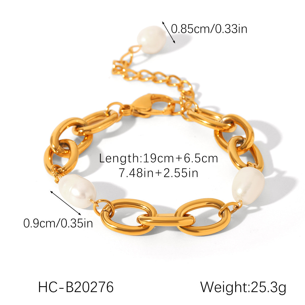 Freshwater Pearl & Gold-Tone Stainless Steel Bracelet - Purlstique
