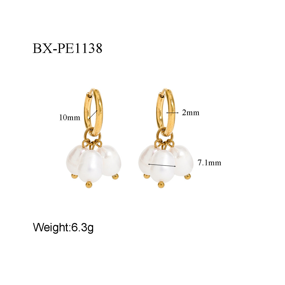 Freshwater Pearl Hoop Drop Earrings - Purlstique