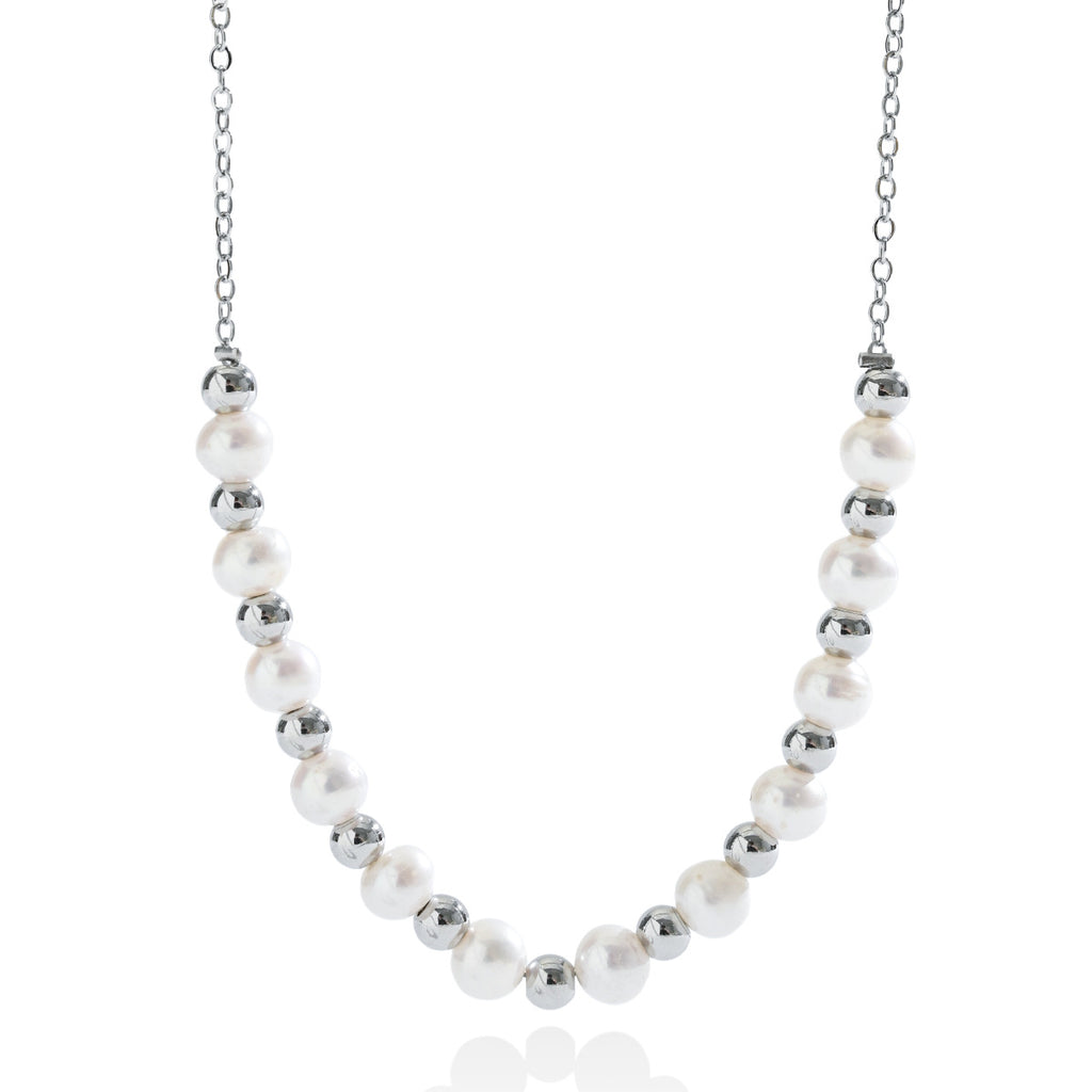Freshwater Pearl Silver-Tone Layered Necklace
