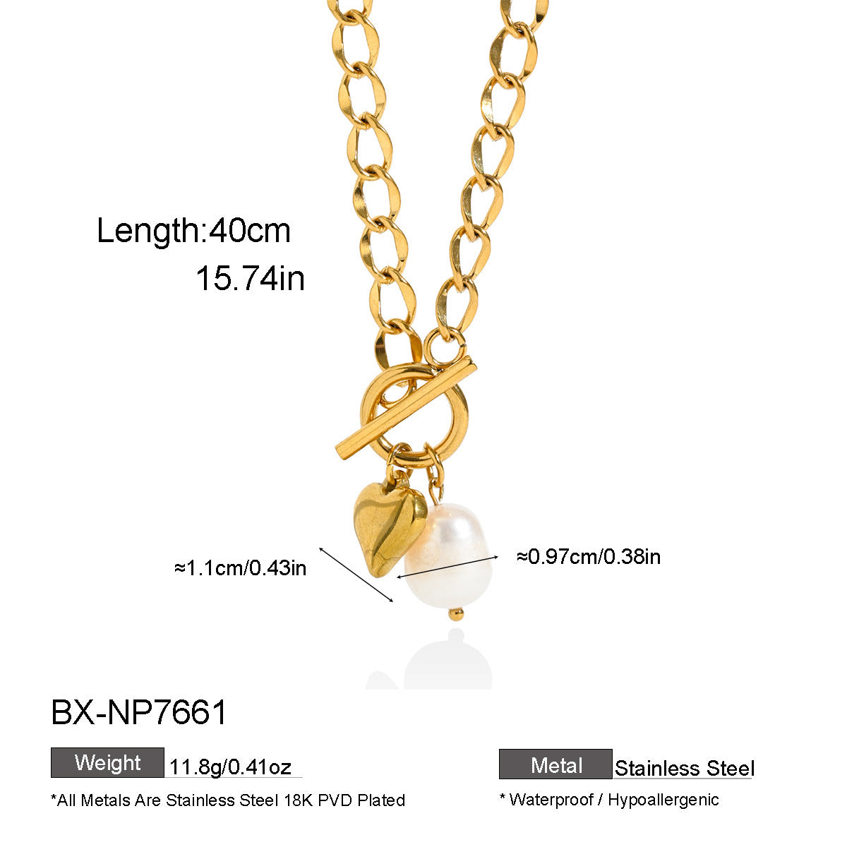 Freshwater Pearl Charm Pendant Necklace - Purlstique