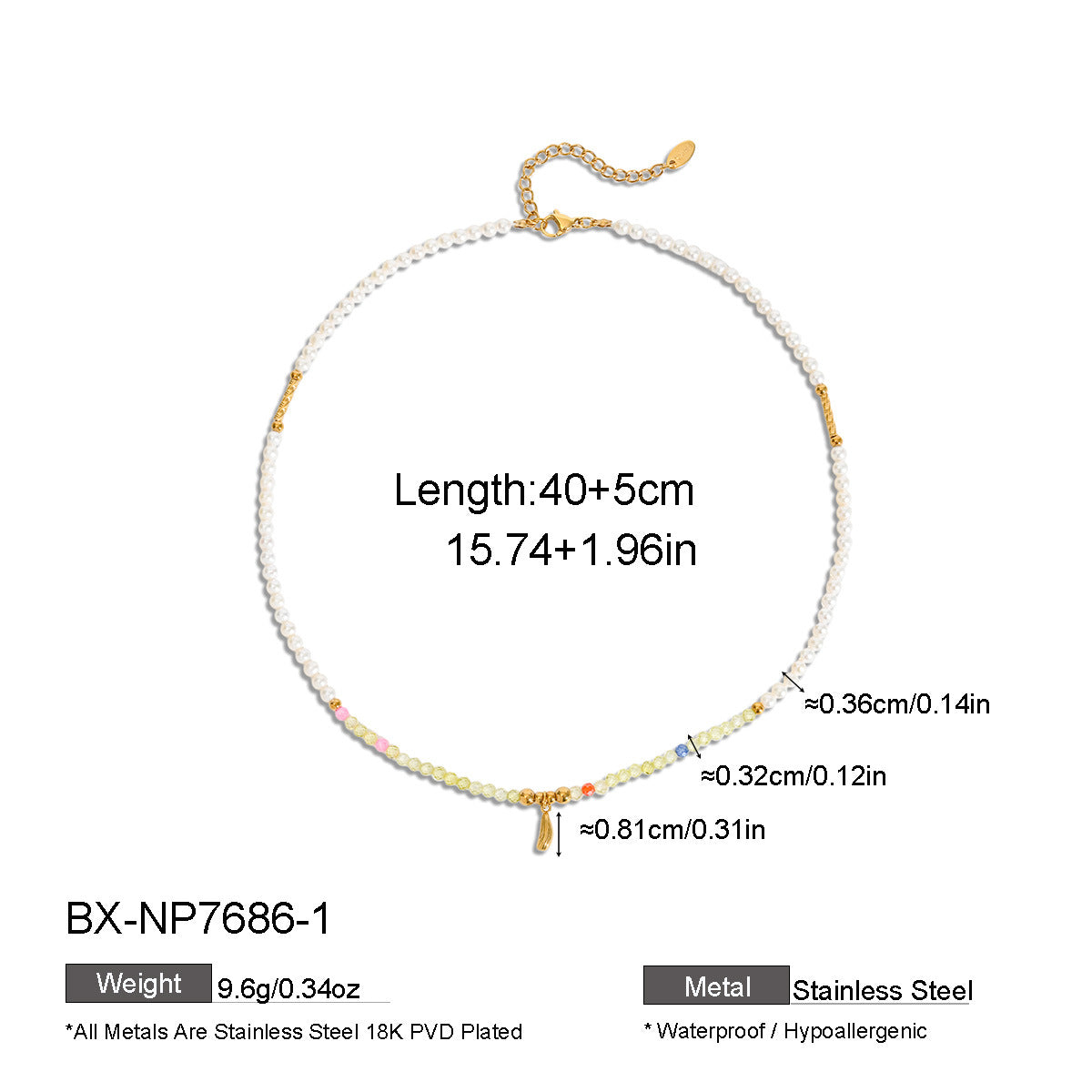 Freshwater Pearl & Pastel Beaded Necklace
