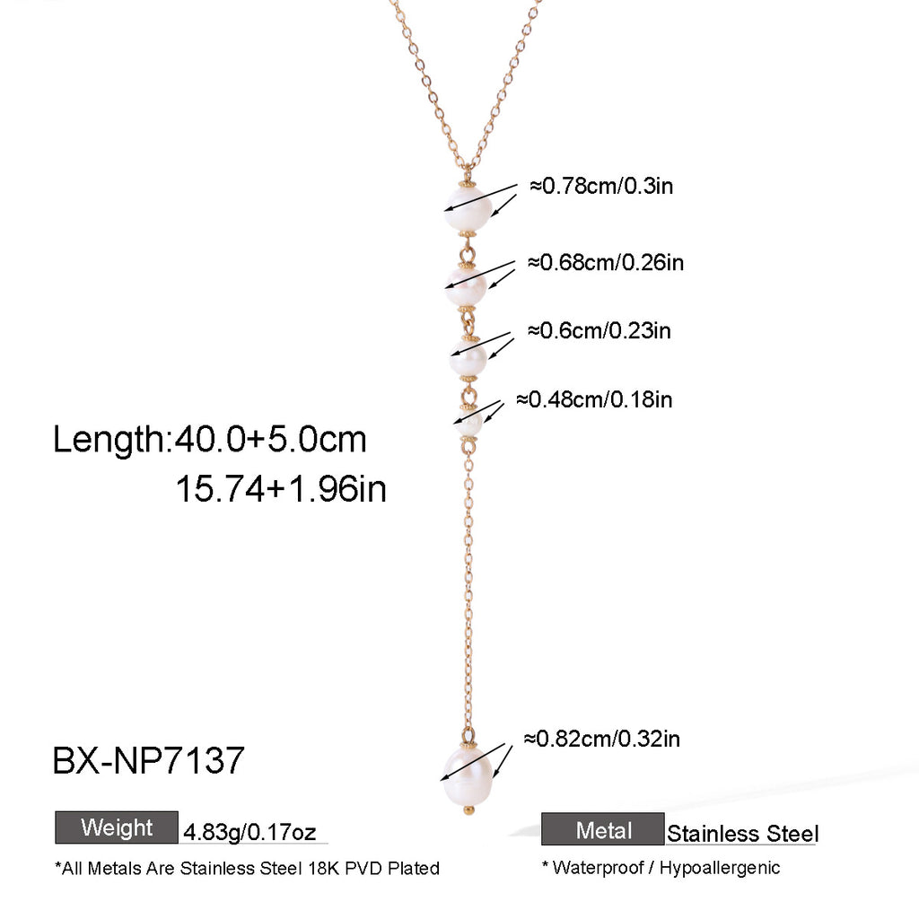 Freshwater Pearl Y-Drop Pendant Necklace