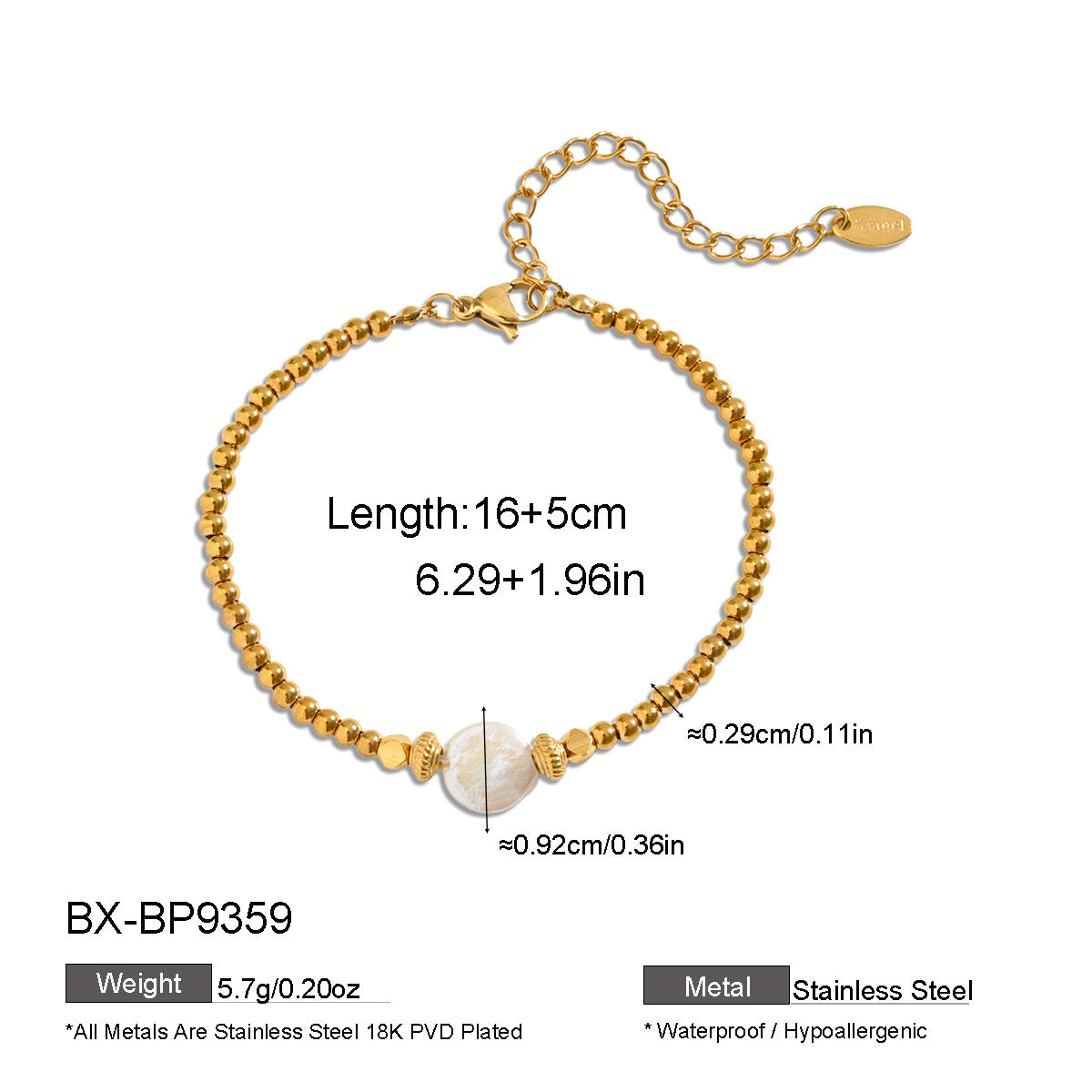Baroque & Freshwater Pearl & Gold-Tone Beaded Bracelet - Purlstique