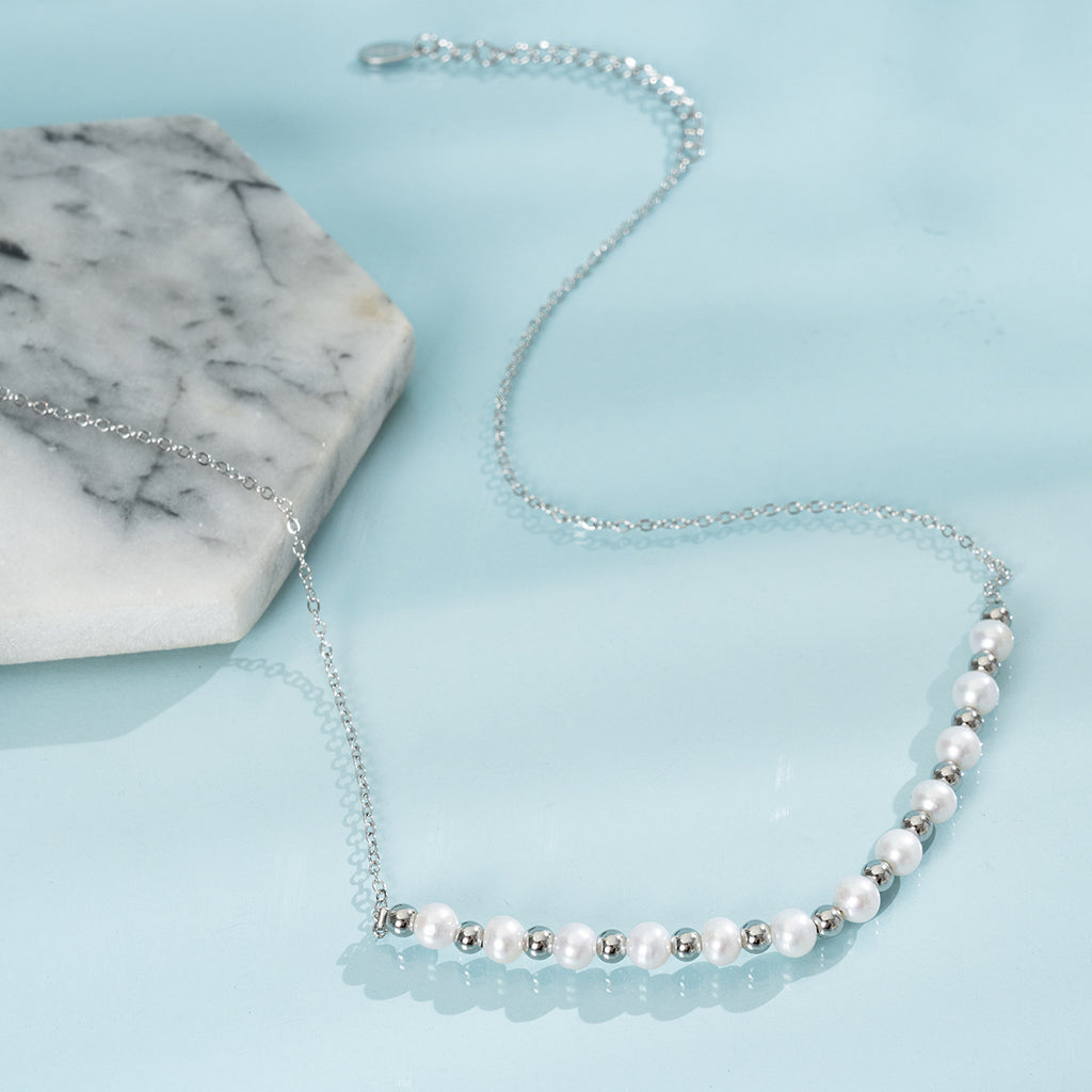 Freshwater Pearl Silver-Tone Layered Necklace