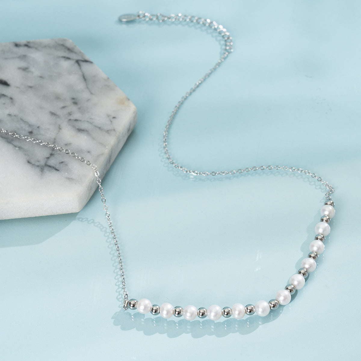 Freshwater Pearl Silver-Tone Layered Necklace