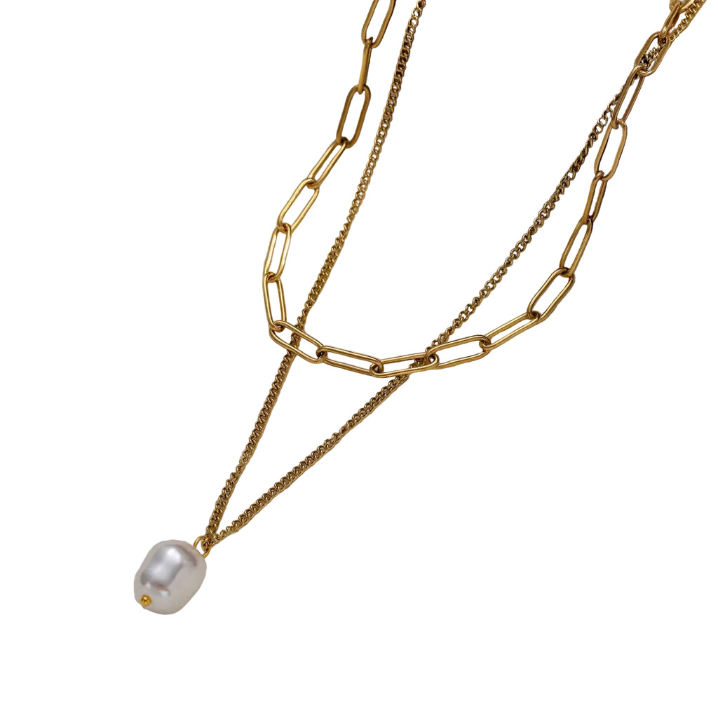 18K Gold-Plated Freshwater Pearl Pendant Necklace  Minimalist Everyday Jewellery