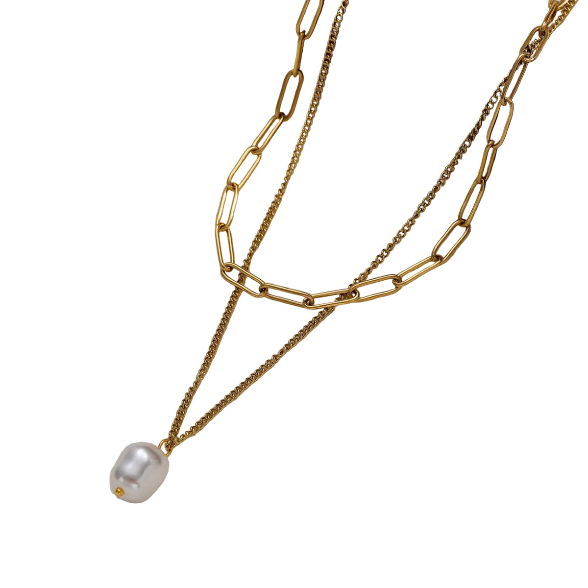 18K Gold-Plated Freshwater Pearl Pendant Necklace  Minimalist Everyday Jewellery