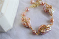Handmade Baroque Pearl Wire-Wrapped Bracelet | Palace Style | White & Purple | Gold | Gift