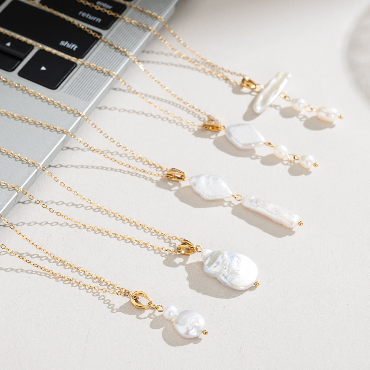 Mother-of-Pearl & Freshwater Pearl Necklace - Purlstique