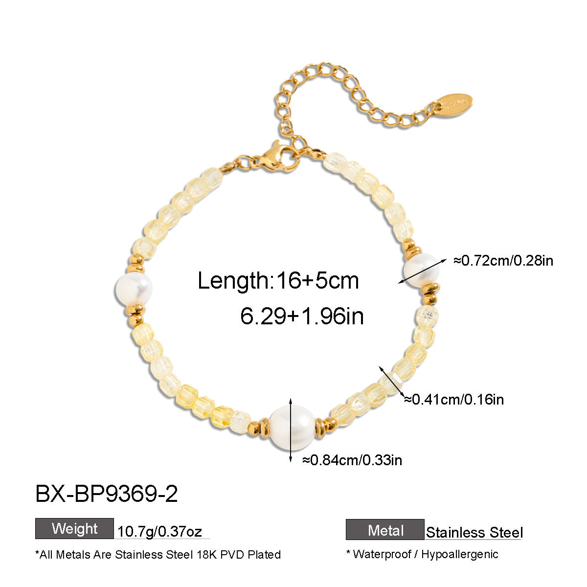 Freshwater Pearl & Coloured Zircon Bracelet - Purlstique