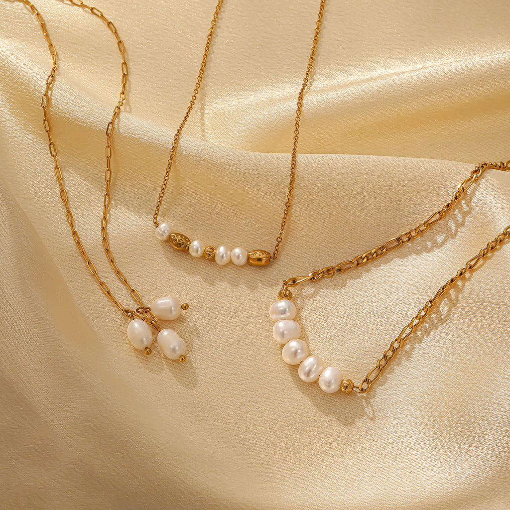 Freshwater Pearl Gold-Tone Chain Necklace