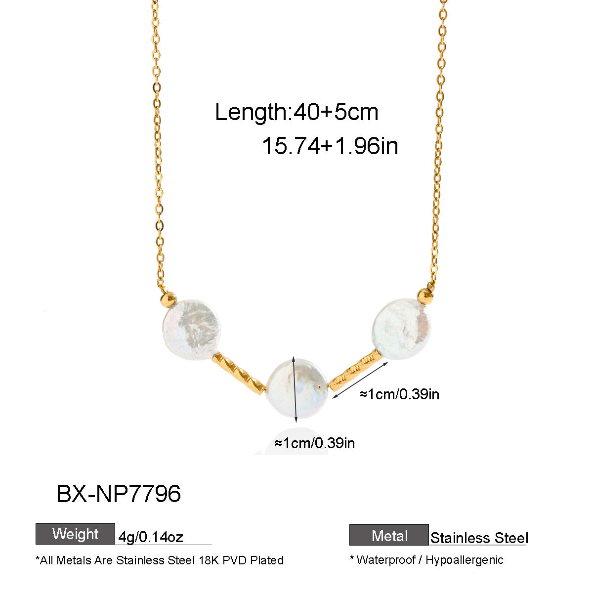 Freshwater Pearl Double-Layer Chain Necklace - Purlstique