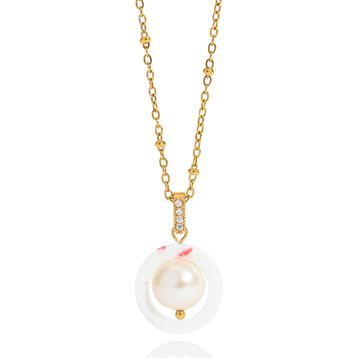 Baroque Freshwater Pearl & Zircon Pendant Necklace