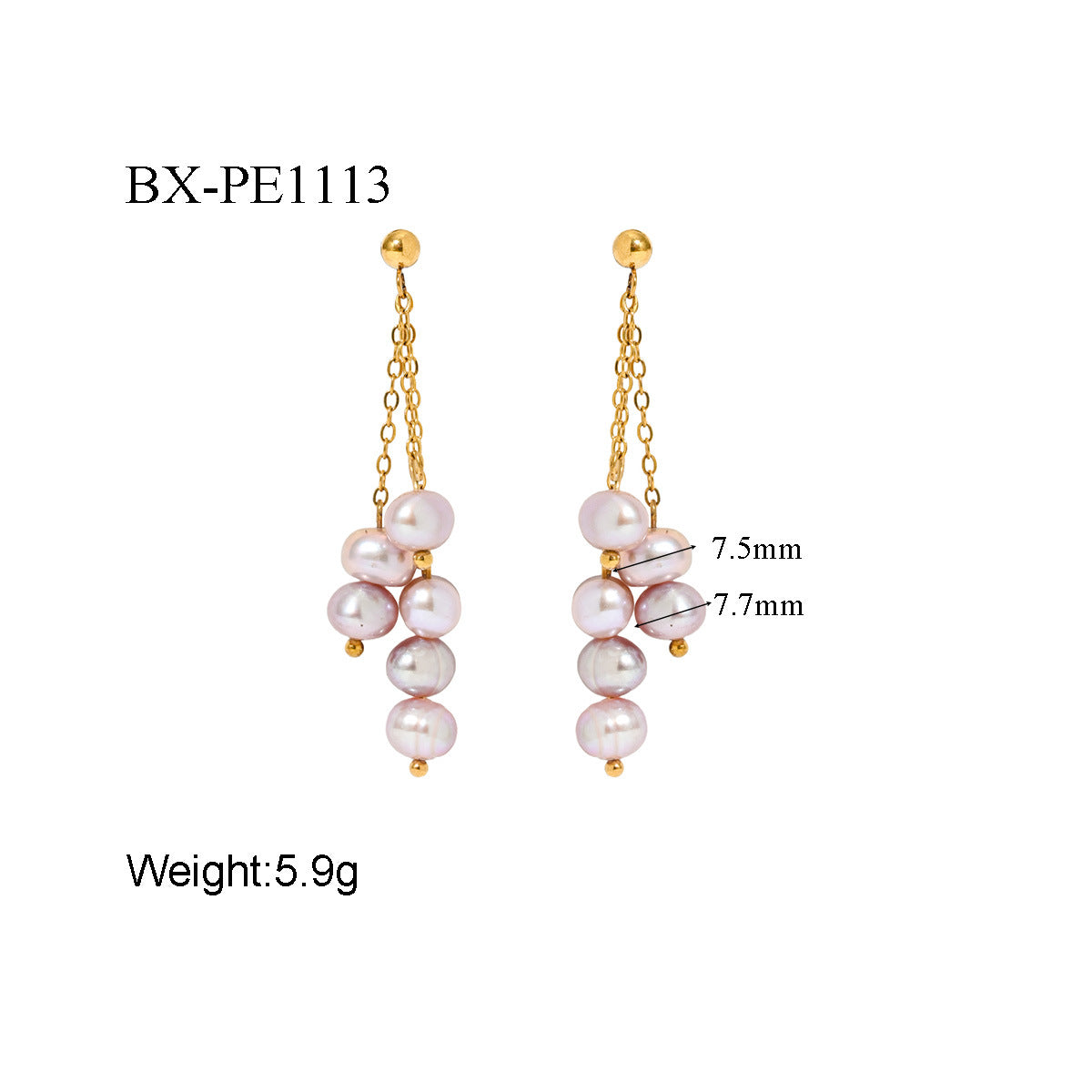 Freshwater Pearl & Coloured Stone Drop Earrings - Purlstique
