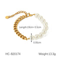 Freshwater Pearl & Gold-Tone Stainless Steel Bracelet