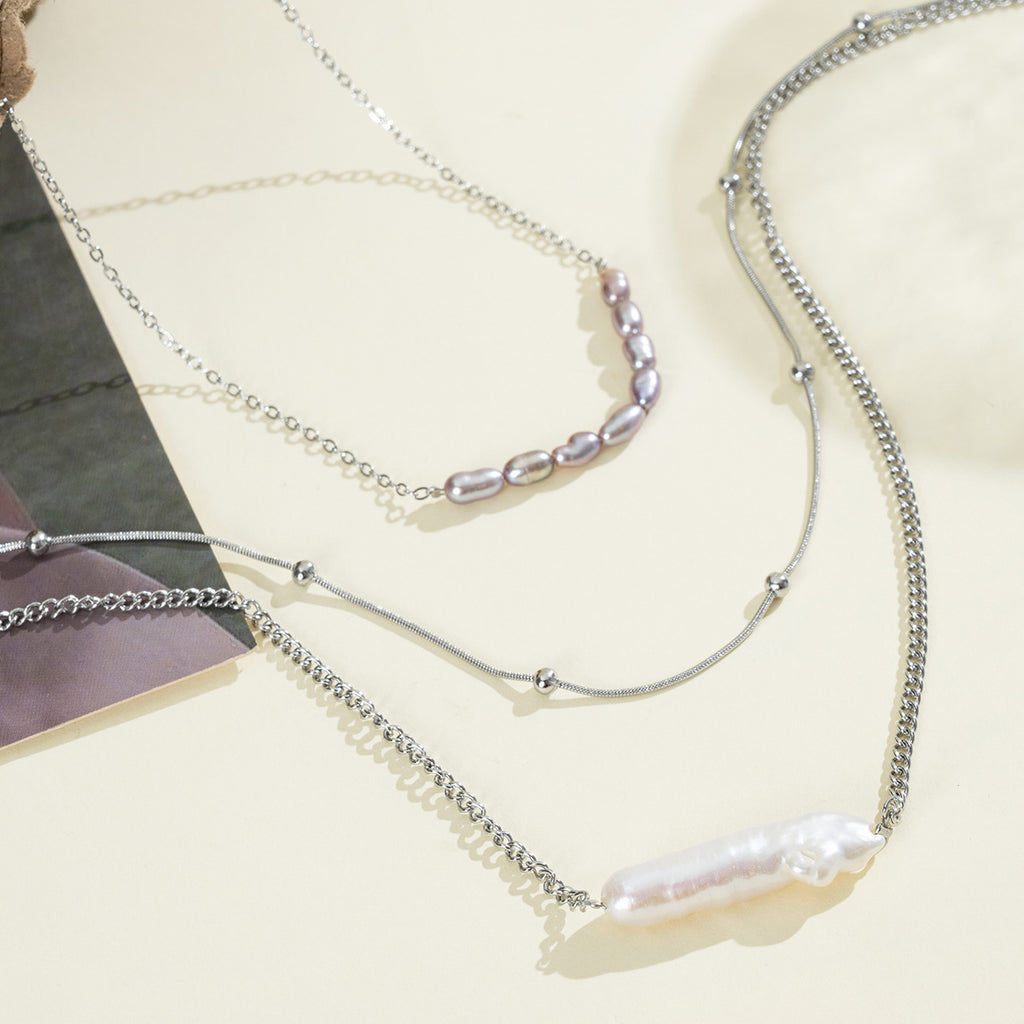 Freshwater Pearl Silver-Tone Chain Necklace