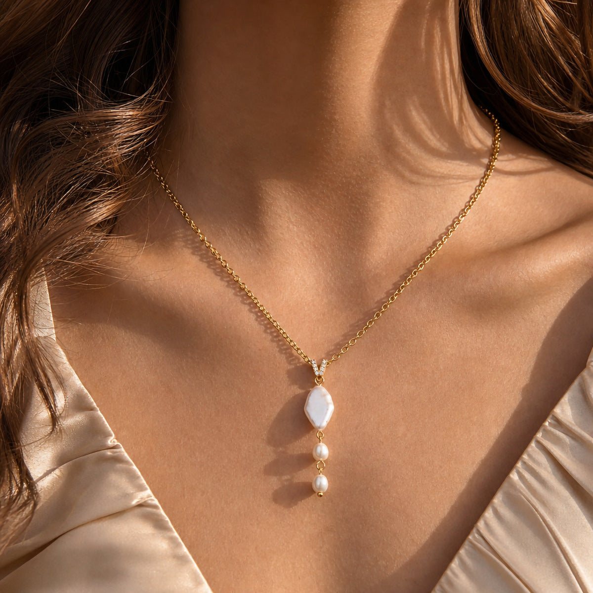 Mother-of-Pearl & Freshwater Pearl Necklace - Purlstique