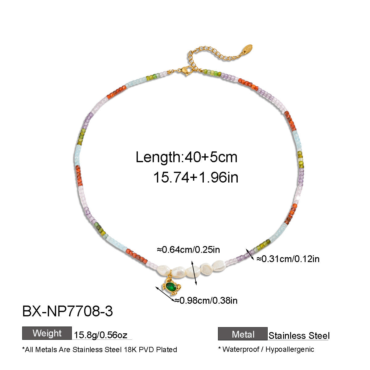 Freshwater Pearl & Colour Beaded Charm Necklace - Purlstique