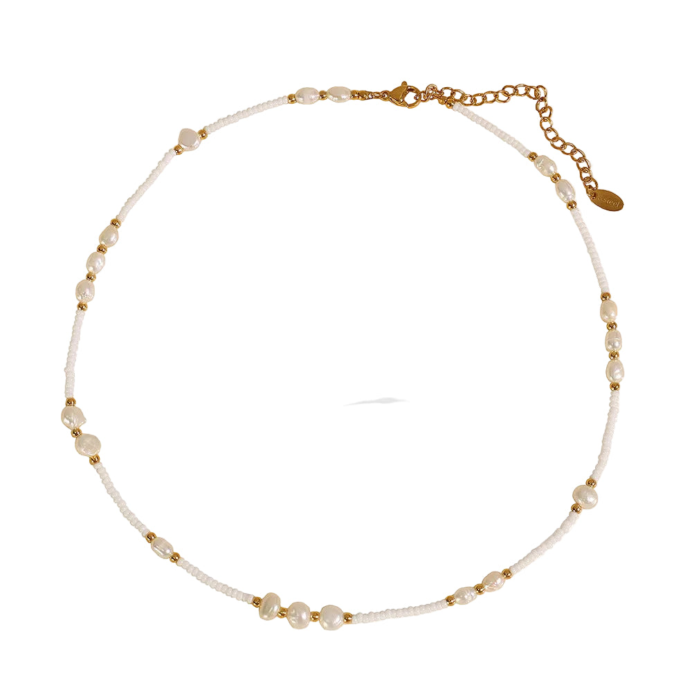 European and American new trend natural pearl necklace women's simple temperament high-end beaded clavicle chain jewelry