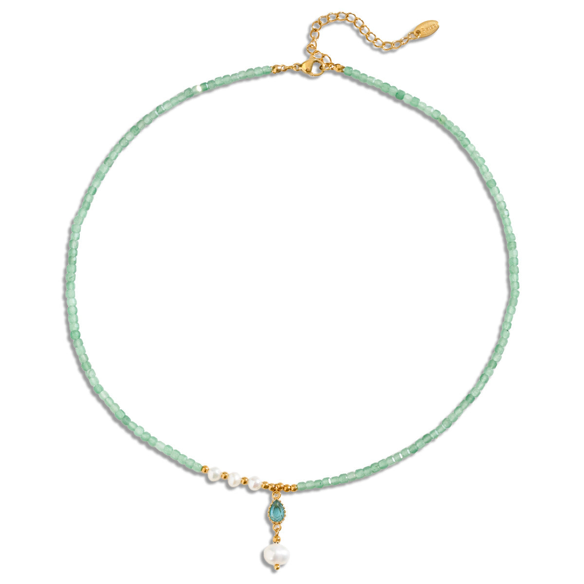 Freshwater Pearl & Teardrop Beaded Necklace