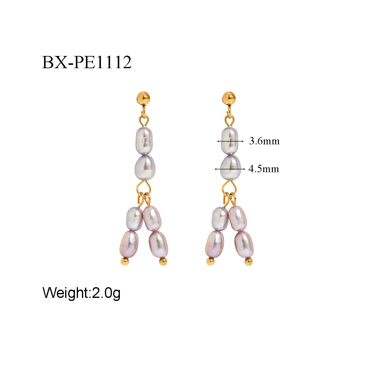 Freshwater Pearl & Coloured Stone Drop Earrings - Purlstique