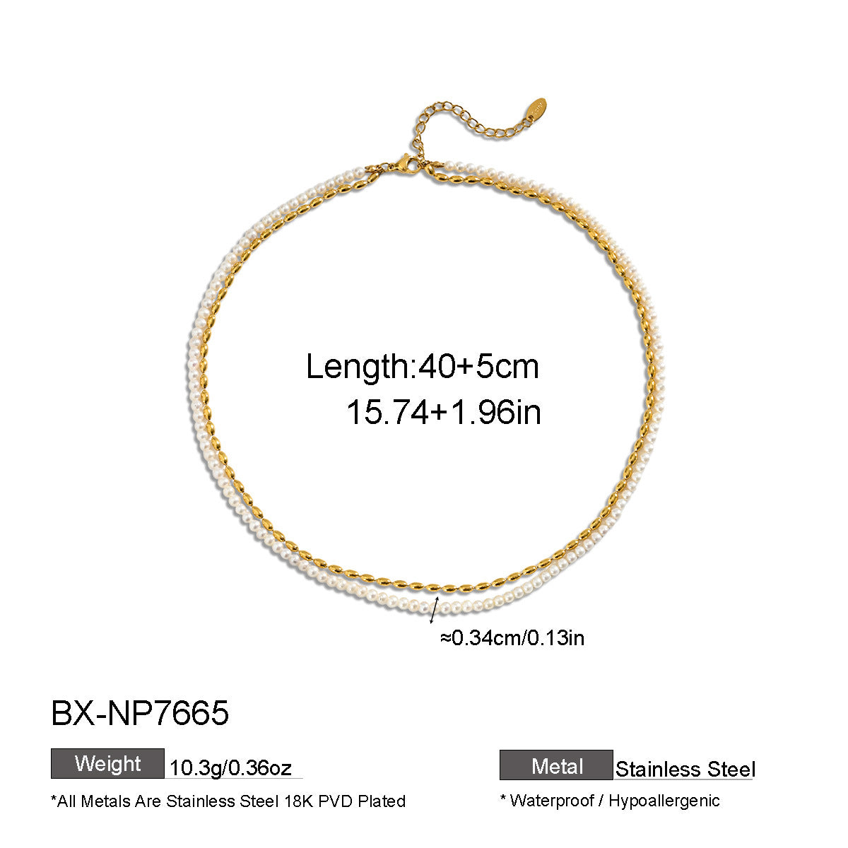 Freshwater Pearl Double-Layer Pendant Necklace - Purlstique