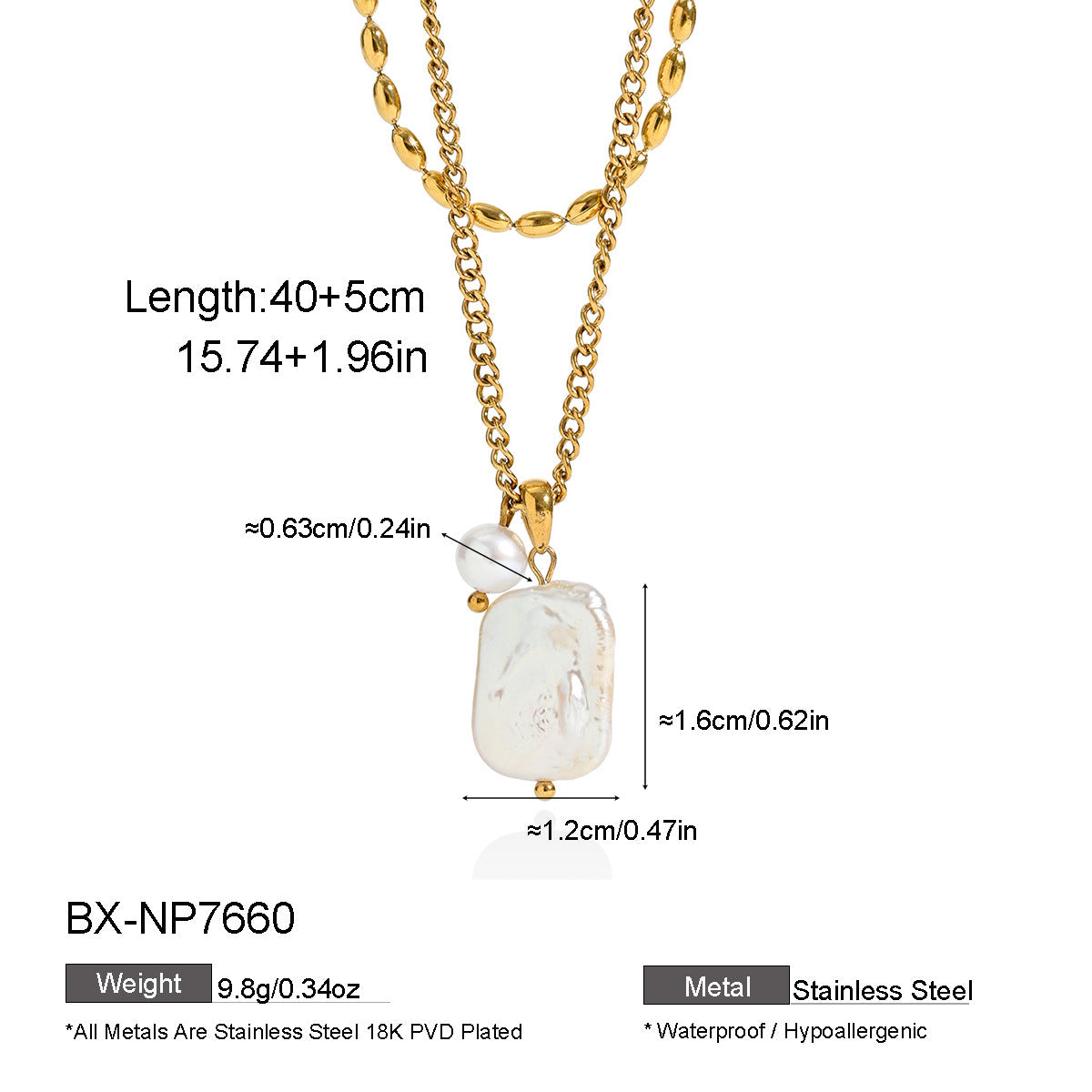 Freshwater Pearl Charm Pendant Necklace - Purlstique
