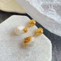 Baroque Freshwater Pearl Drop Earrings | 925 Silver | Gold Plated | French Vintage Style