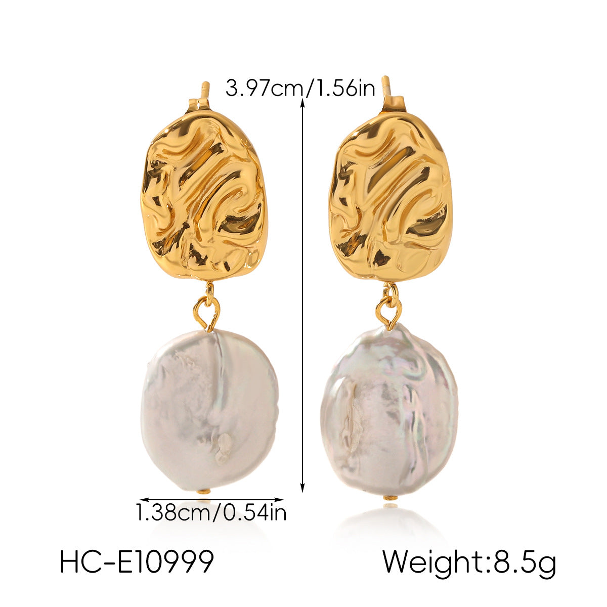 Sculptural Freshwater Pearl Drop Earrings - Purlstique