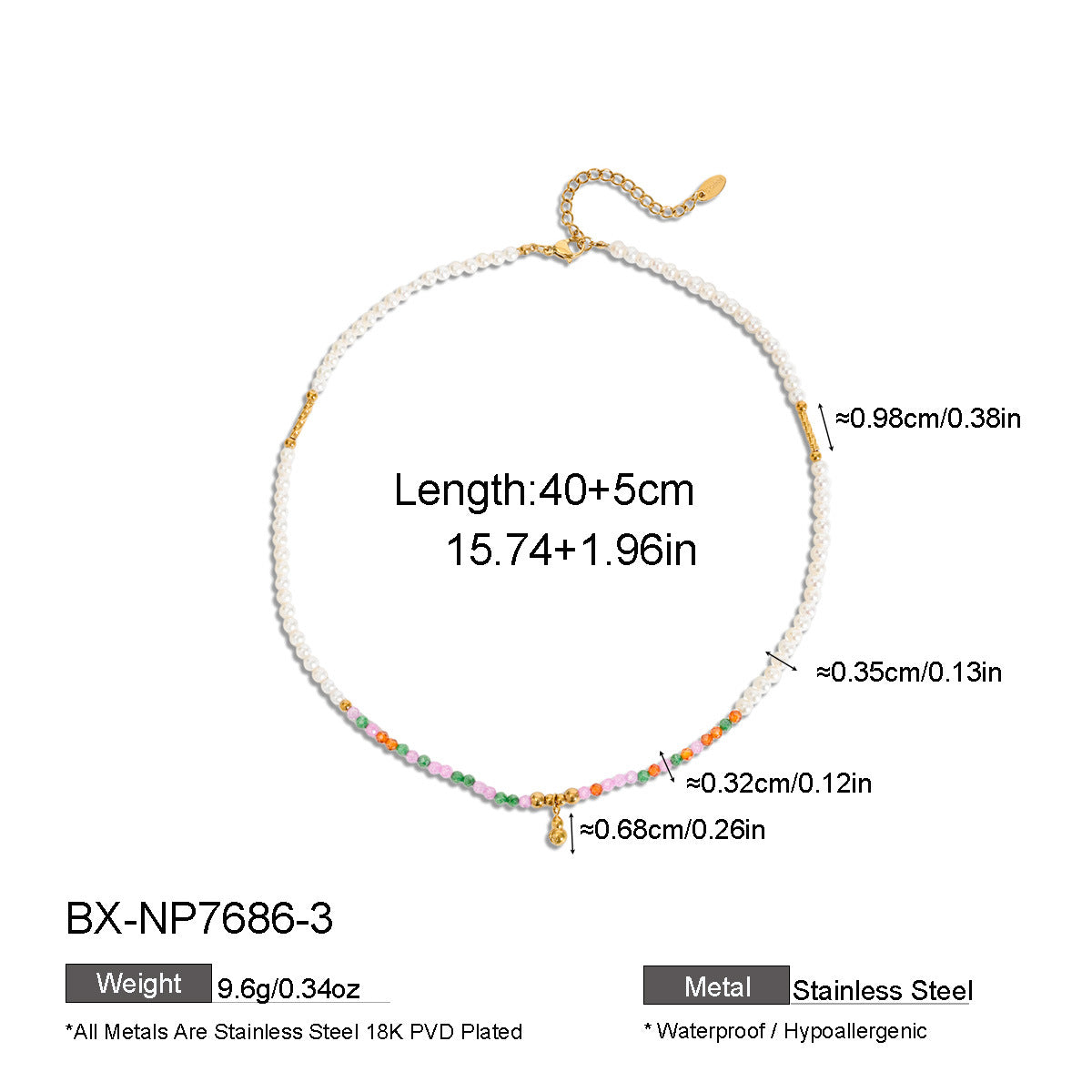 Freshwater Pearl & Pastel Beaded Necklace - Purlstique