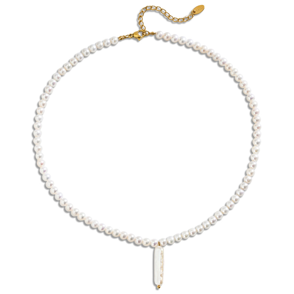 Freshwater Pearl Double-Layer Pendant Necklace