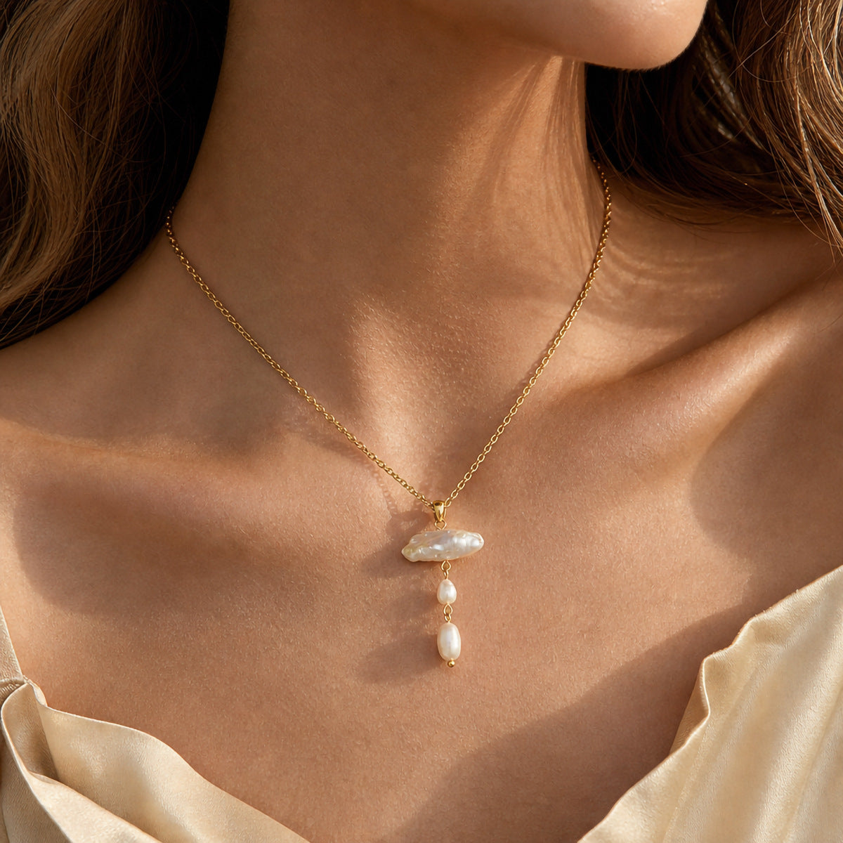 Mother-of-Pearl & Freshwater Pearl Necklace - Purlstique